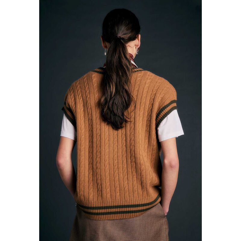 Karen Walker Varsity Knit Vest image number 1